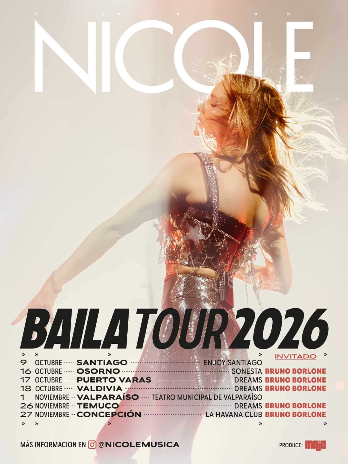 Nicole presenta “Baila Tour 2026” y recorrerá distintas ciudades de Chile